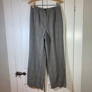 VTG CARLISLE Plaid Wool Blend Retro Trouser 8 Gray Red Classic Career Pants READ